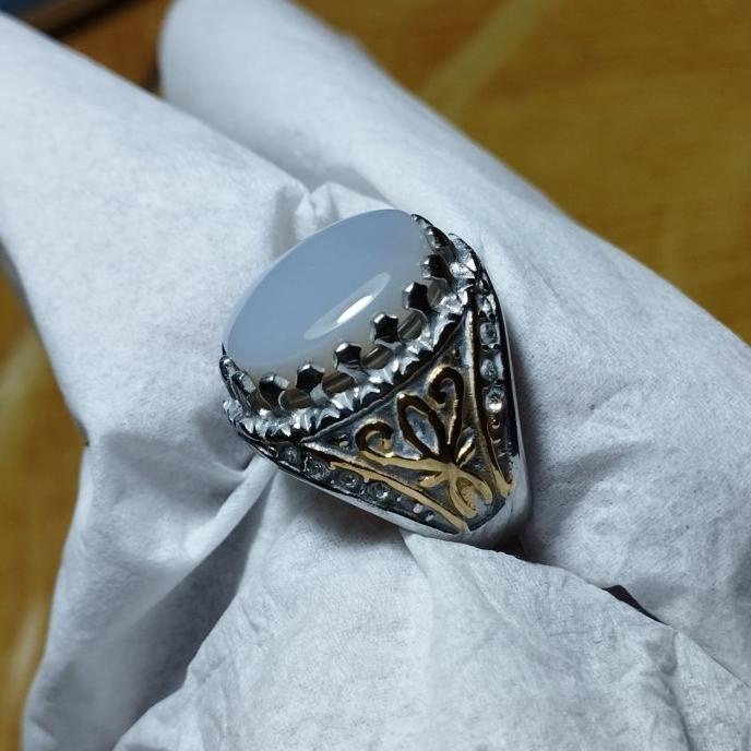 original cincin akik Yaman abyad putih bersih origin yamen natural