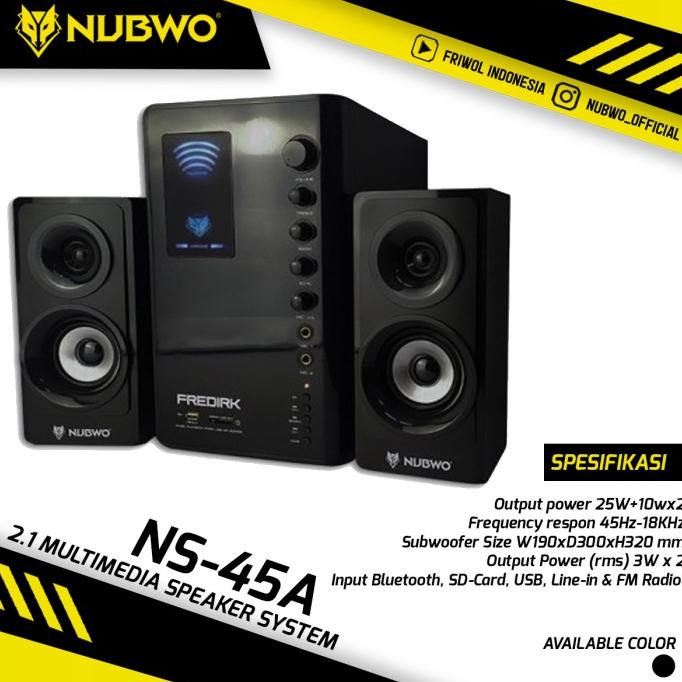Nubwo Ns-45A Fredirk Bluetooth 2.1 Multimedia Speaker System Kualitas Premium
