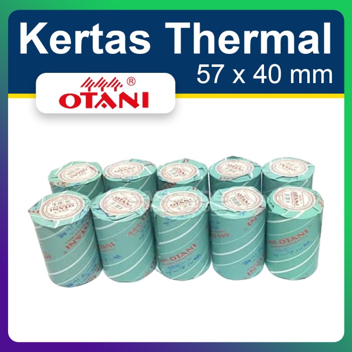 

Promo (1 Pack) Kertas Thermal Edc 57 X 40 - 57X40 Printer Bluetooth Otani