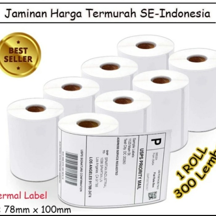 

Promo Label Thermal 78 X 100 Kertas Sticker Barcode 78X100 Mm Stiker Isi 300