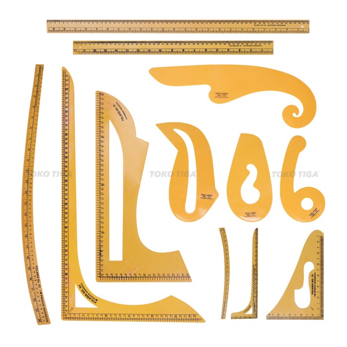 

Promo Penggaris Pola Set / Pattern Ruler Polaris Isi 9 Set 12 Pcs (Psc-01)