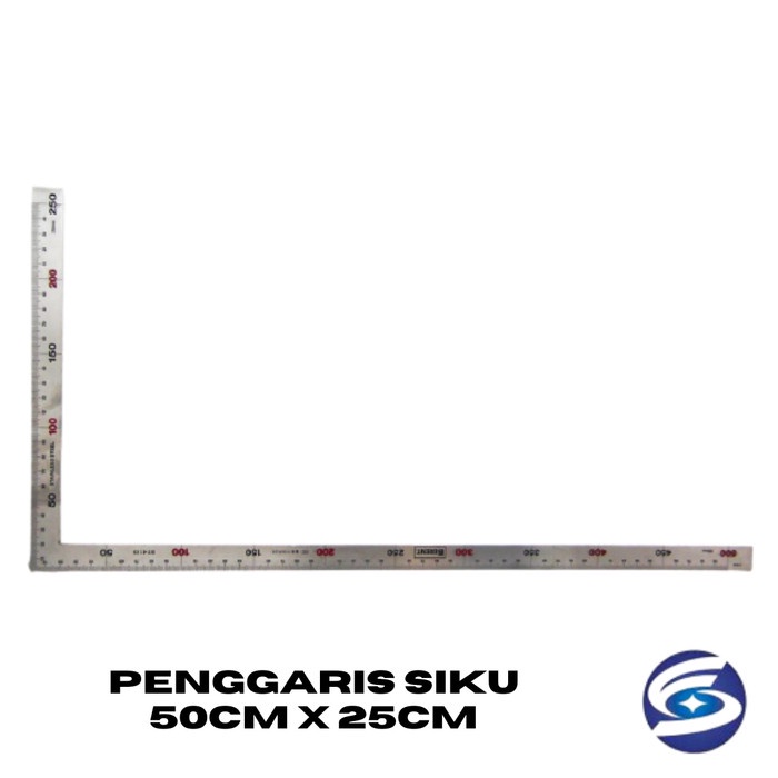 

Promo Penggaris Siku Stainless Steel 50Cm X 25Cm / Penggaris Siku 500Mm