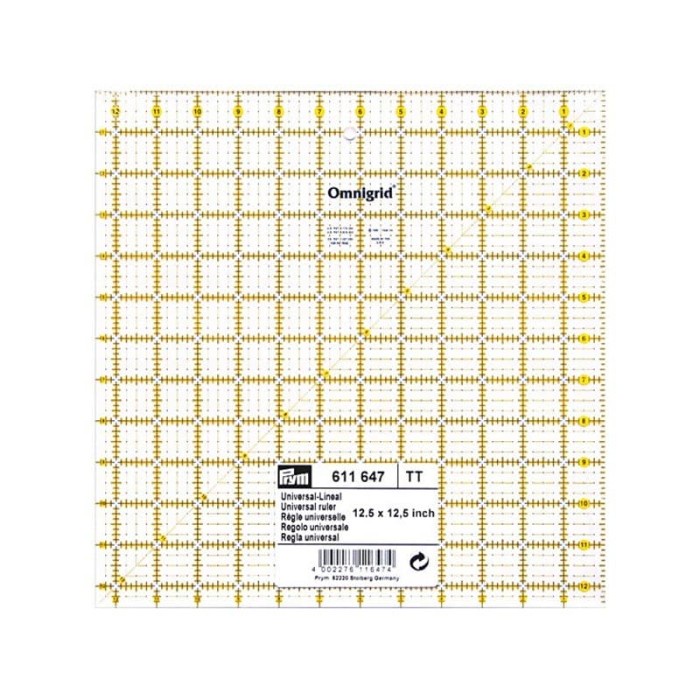 

Sarila Penggaris Universal, Omnigrid 12,5X12.5 Inci Prym 611647