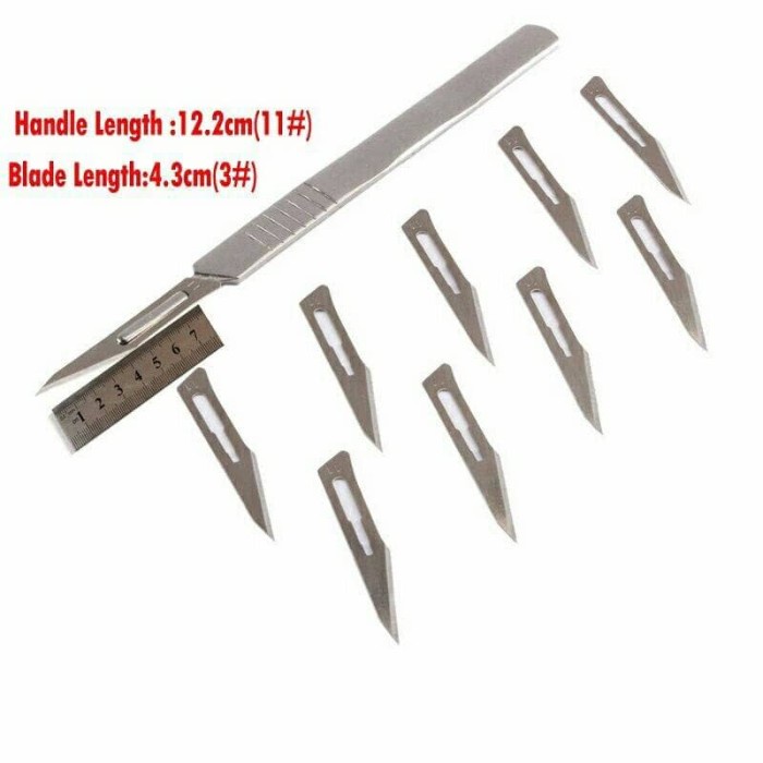

scalpel pisau bedah hobby knive gagang pisau handle #3 blade#11 /set