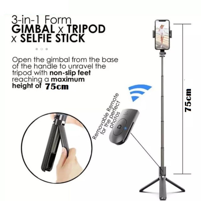 Gimbal Hanphone Gimbal Stabillizer Selfie Stabilizer Anti Goyang Q08