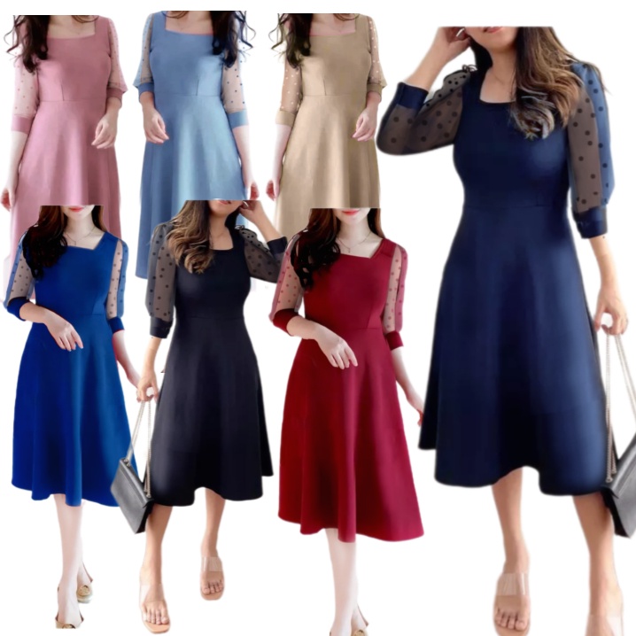 Dress Natal Wanita Dewasa 2024 Panjang Terbaru 2023 Dres Pendek Natalan Korea Style Kristen Seksi El