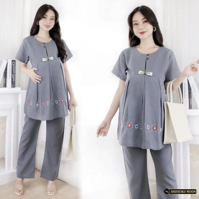 Baju Setelan Hamil & Menyusui - Baju Lengan Pendek & Celana Panjang