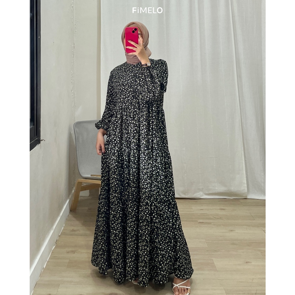 [LIMITED] BEST PRODUCT Fimelo Daisy Dress (Dress Bunga Lengan Panjang Bahan Mango Crinkle)