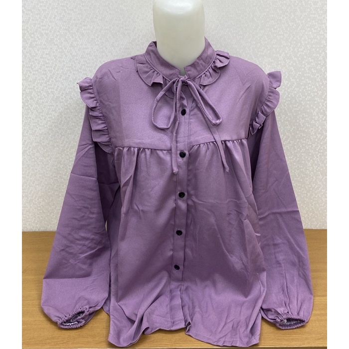 STYLISH MODERN BLOUSE KOREA -BLOUSE SHANGHAI RUMBAI TALI - ATASAN WANITA - PAKAIAN TERLARIS -