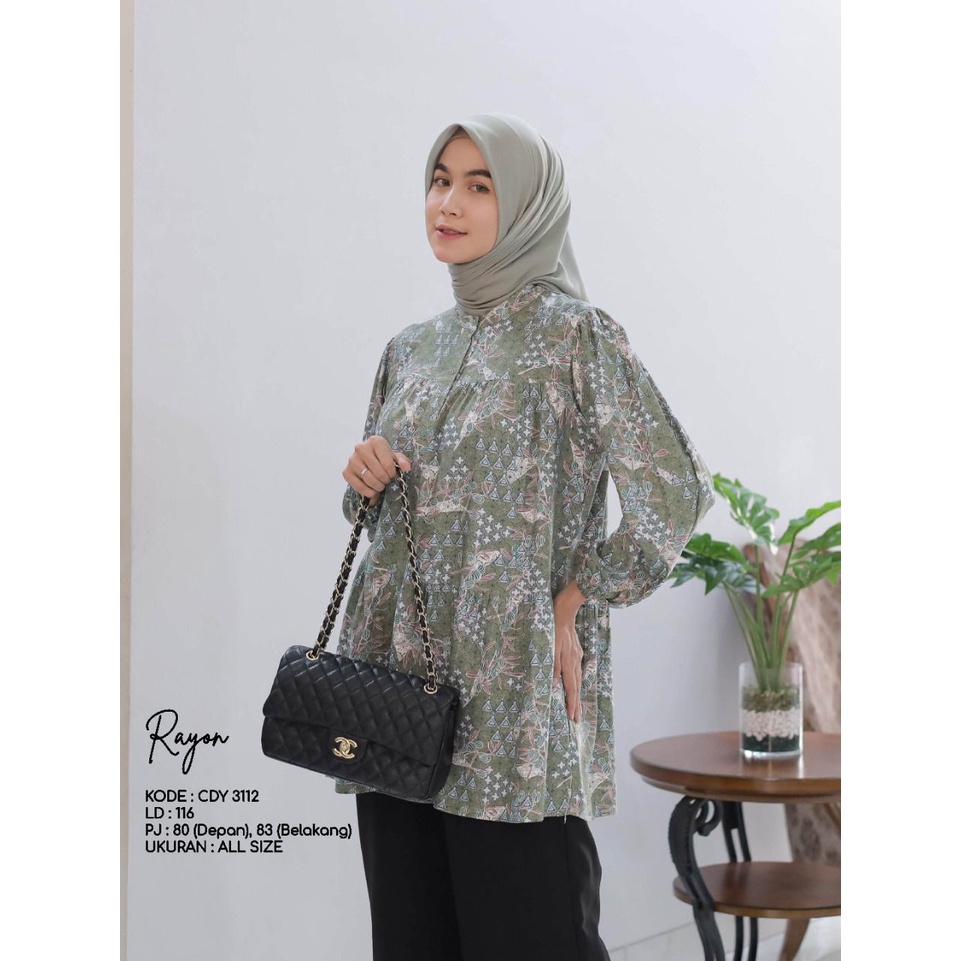 STYLISH MODERN BLOUSE RAYON/ BAJU WANITA MUSLIM/ WARNA DIABI ADIBA/ GROSIR TANAH ABANG