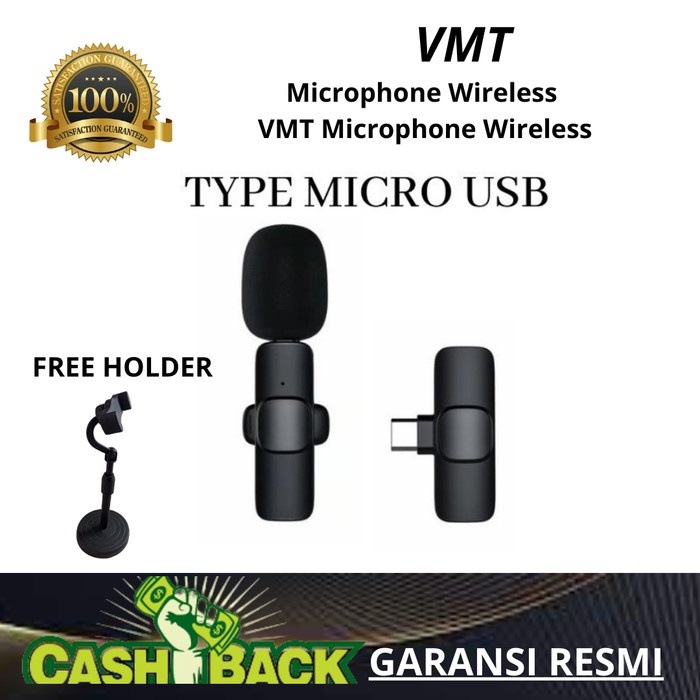 VMT Microphone Wireless clip on micro USB