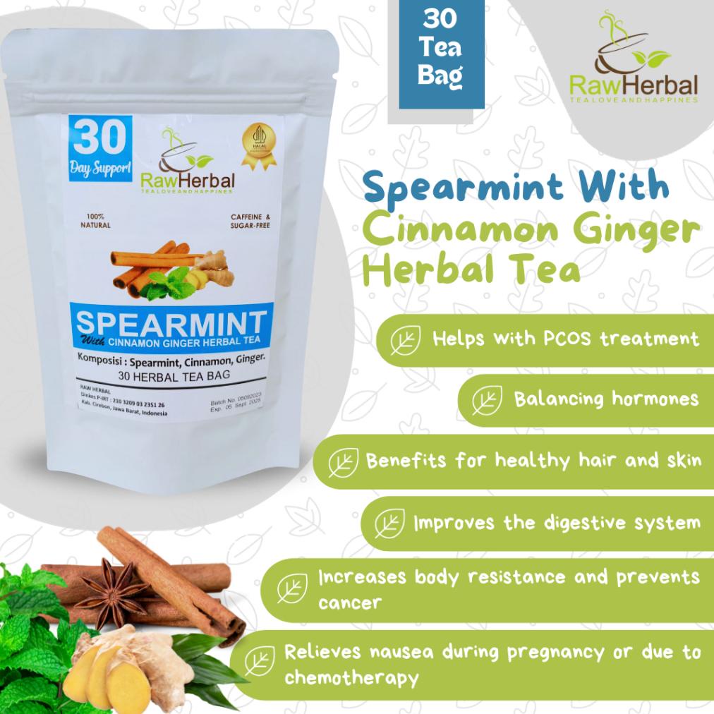 

Hot Sale Spearmint Cinnamon Ginger Tea Spearmint, Cinnamon, Jahe - 30 Tea Bag