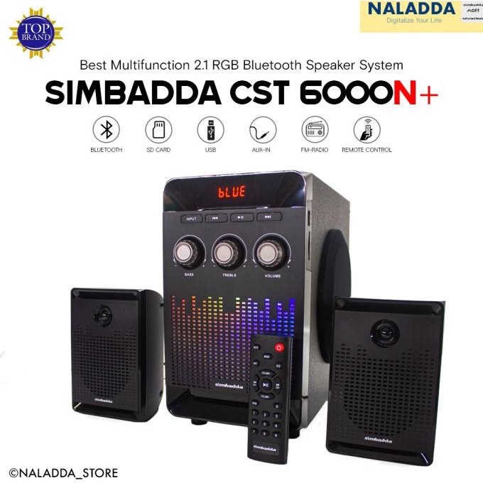 SIMBADDA CST 6000N+ |2.1 RGB Multimedia Bass Bluetooth Speaker Aktif