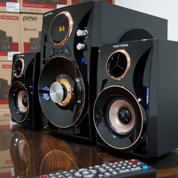 Salon Aktif Polytron Speaker Bluetooth USB Remote Extra Bass Original