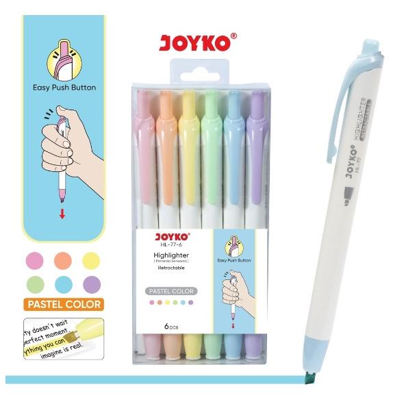 

PROMO Penanda Berwarna Highlighter Joyko HL-77-6 Warna Pastel Color Sale