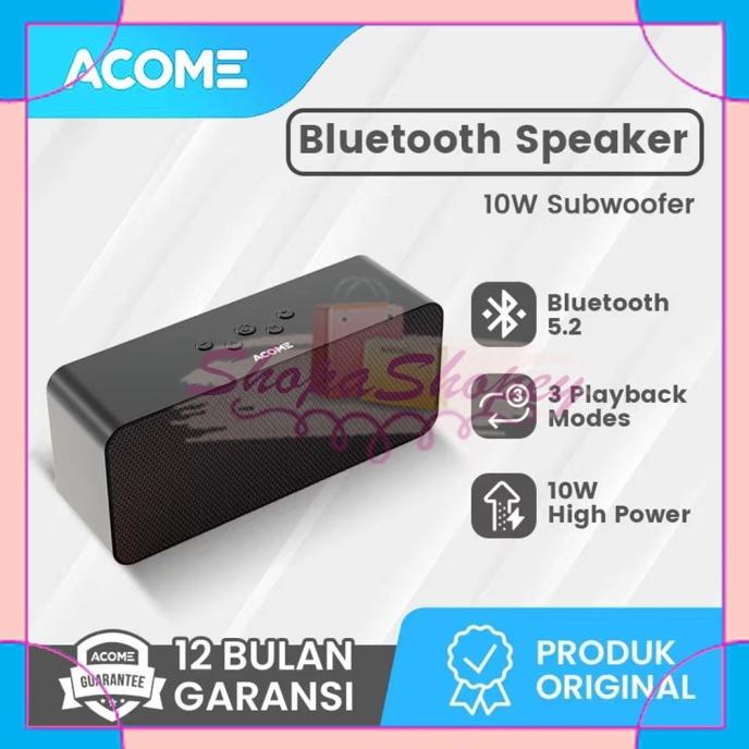 Speaker Bluetooth ACOME A16 Super Bass 10W High Power Garansi 1 Tahun