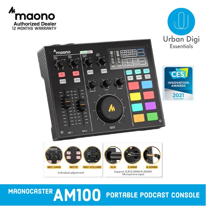 Maono Maonocaster AM100 Portable Podcast/Soundcard Console