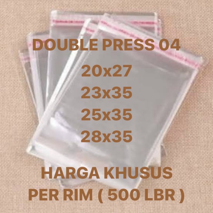 

Promo 500 Pcs 1 Rim Plastik Opp Baju Hijab 20X27 23X35 25X35 28X35 Terbaru