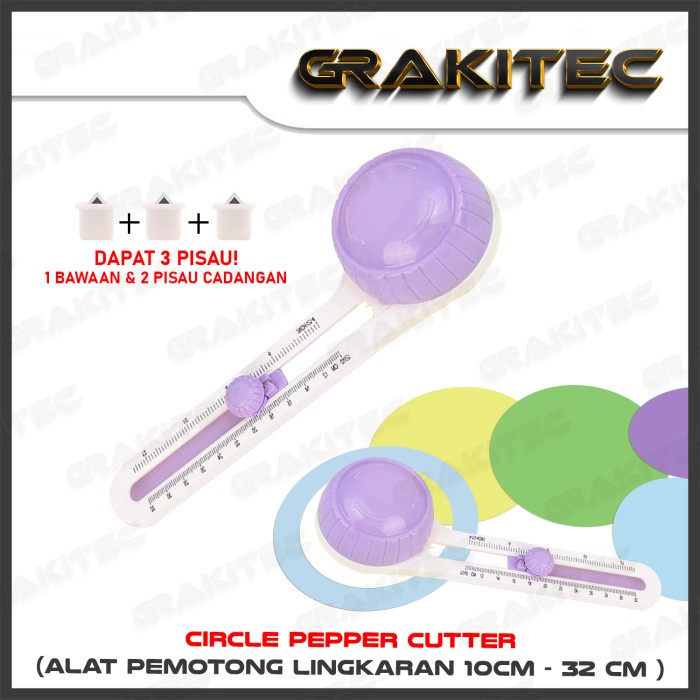 

Promo Circle Cutter Premium Pin Pisau Alat Potong Kertas Sticker Bulat Terbaru