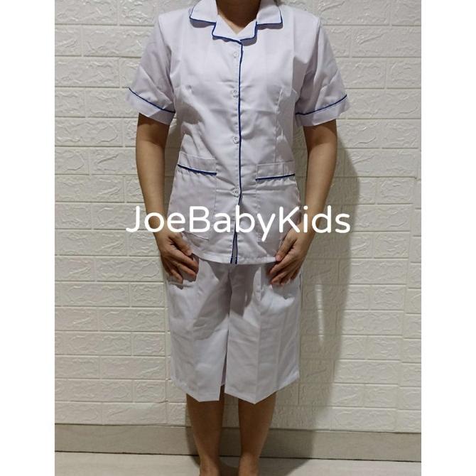 Seragam Suster putih polos kulot / Baju suster kulot murah