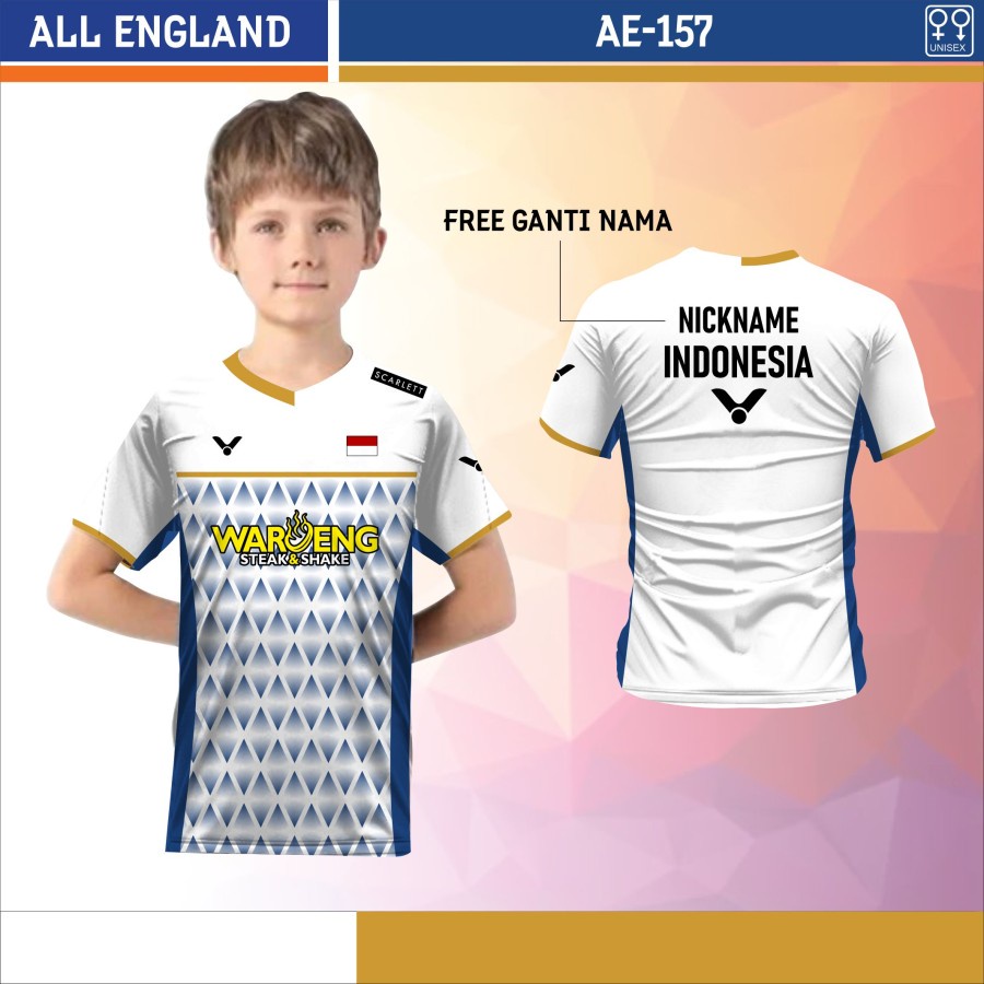 Jersey badminton indonesia victor anak baju bulutangkis all england
