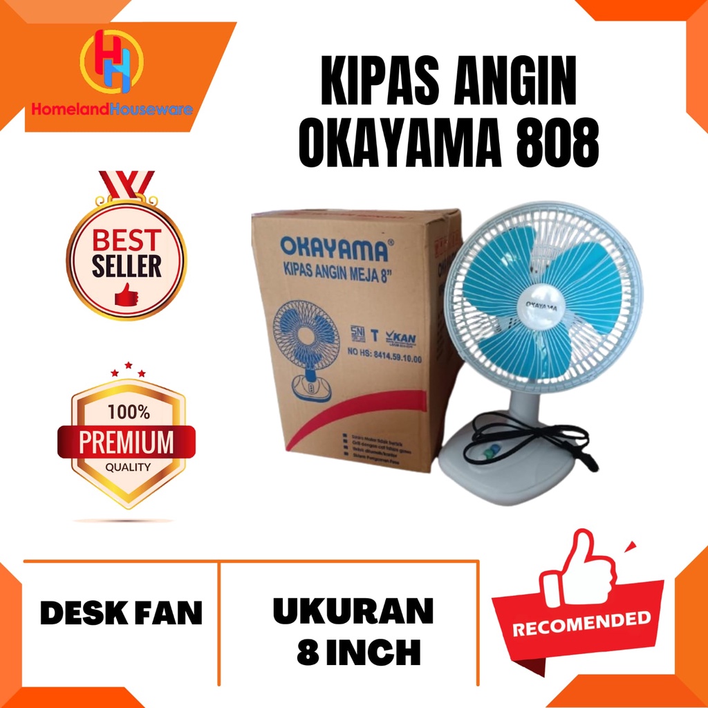 KIPAS ANGIN OKAYAMA 808/KIPAS ANGIN MEJA/KIPAS ANGIN OKAYAMA 8"
