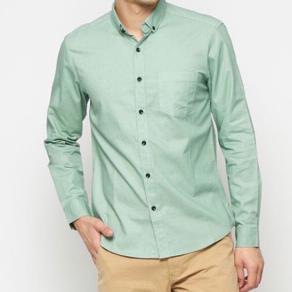 Kemeja Pria Lengan Panjang 2023 Pendek Korean Style Pakaian Kantor Slim Proyek Lapangan Safety 1 Set