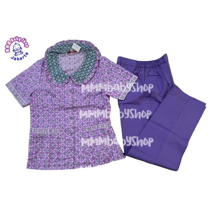 Baju suster seragam baby sitter batik modern SML