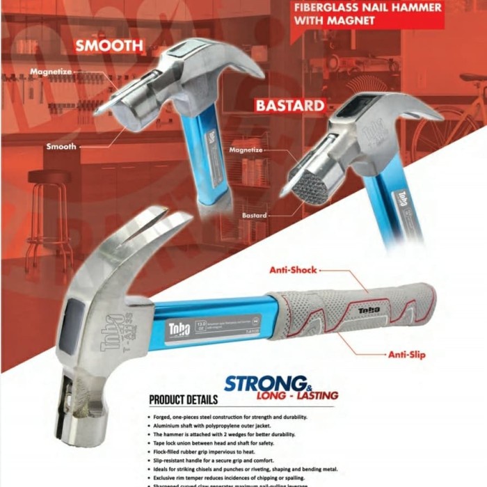 Promo Palu Kambing Toho Biru Gagang Karet 16 Oz