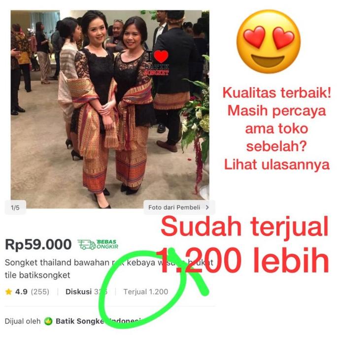 Songket mesin murah seragam makassar batak medan palembang riau