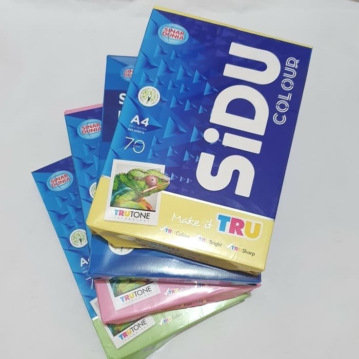 

Sidu Sinar Dunia A4 Kertas Hvs Print Fotocopy 70Gr Color Warna R