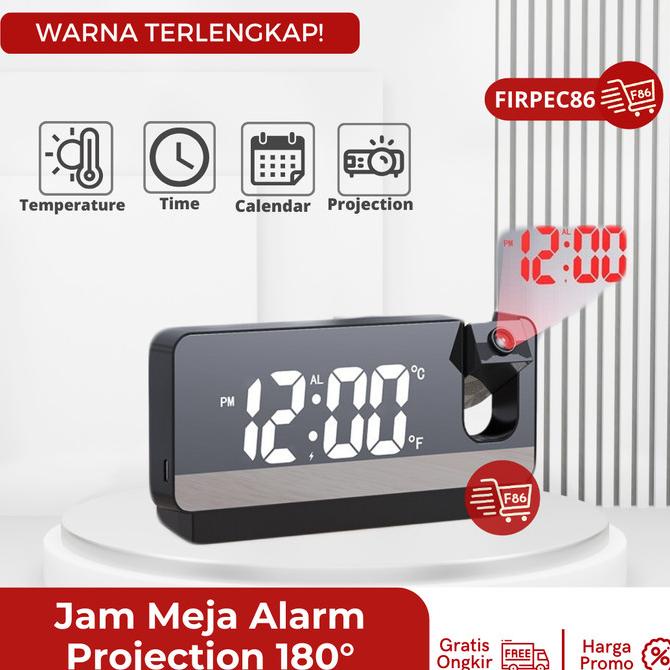 

jam Meja Unik Proyektor Desk Clock LED Digital Alarm Projection 180