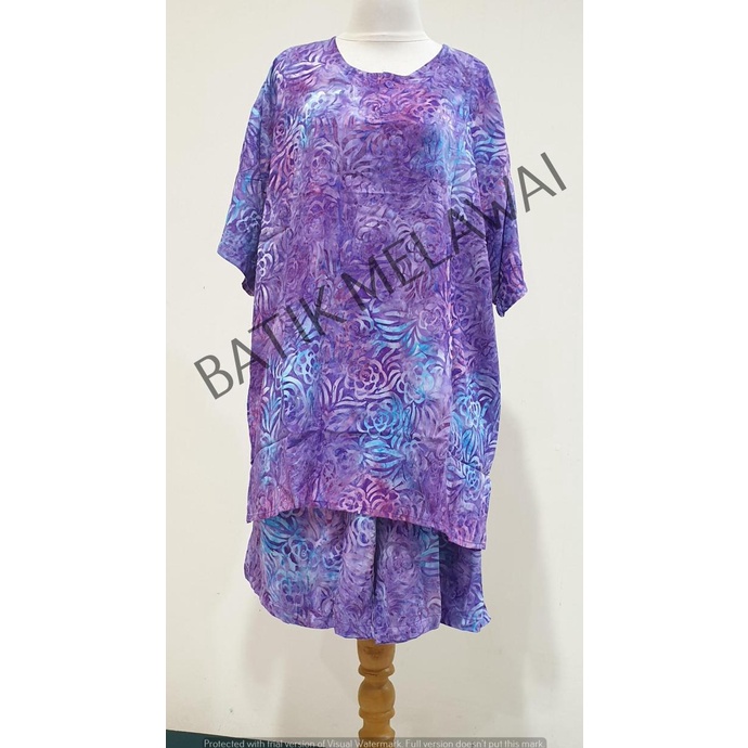 Setelan Batik PREMIUM SUNAN ORI celana pendek tangan pendek blouse XXL