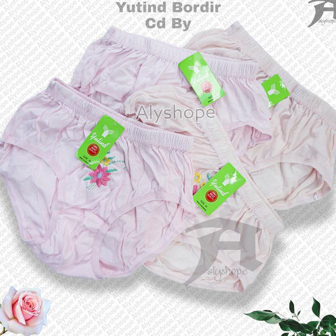 (12pcs) Celana Dalam Yutind Polos / Cd Wanita Bordir /Cd Wanita Dewasa