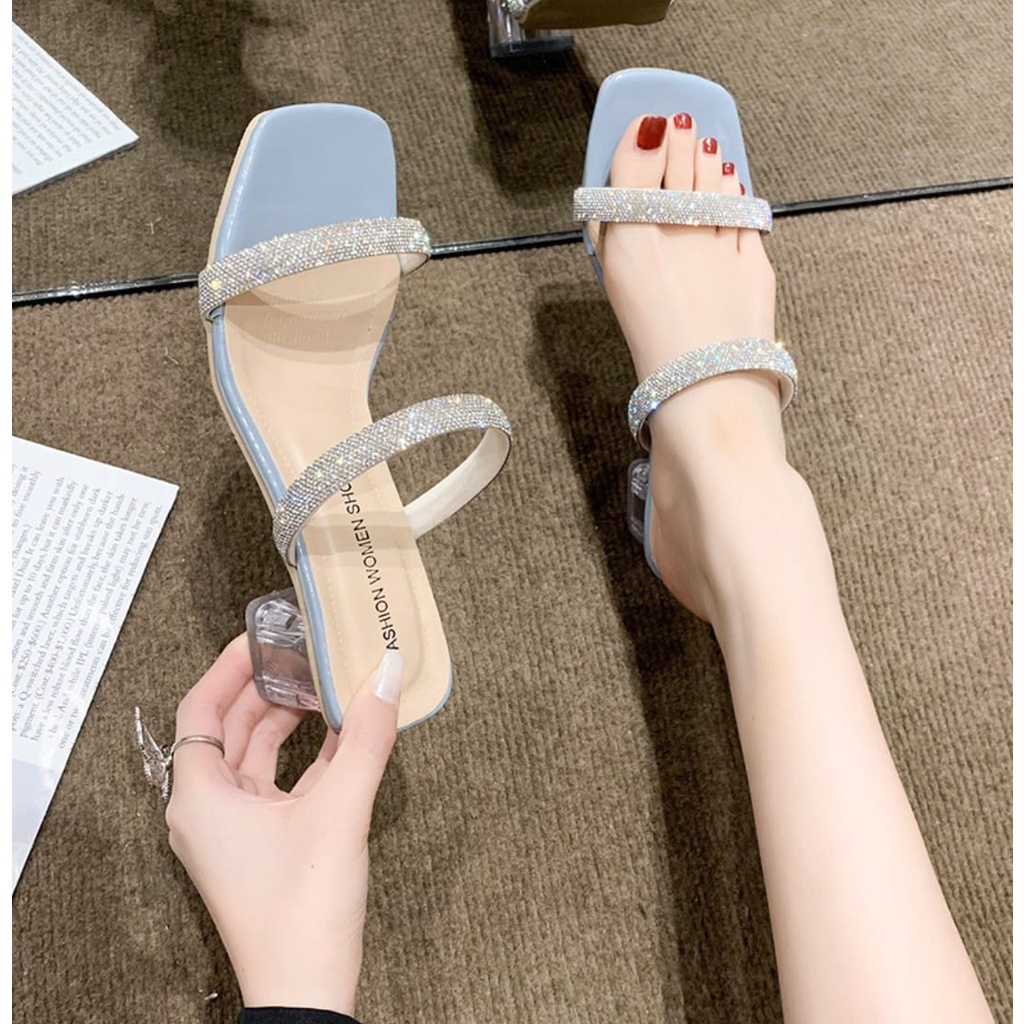 Hails Waita Elegan Mules Hak Tinggi Pesta 9Cm Sendal Korea Kekinian Premium Highheels Hils Hils Kerj