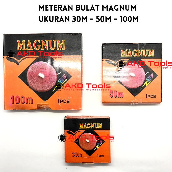 Ready Meteran Bulat Kulit 30 50 100 Meter Magnum Meteran Roll Tanah Kain Original