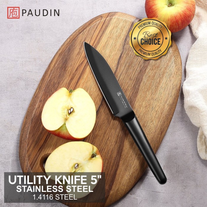 Pisau Dapur Paudin RC4 Premium Kitchen Utility Knife 5" StainlessSteel