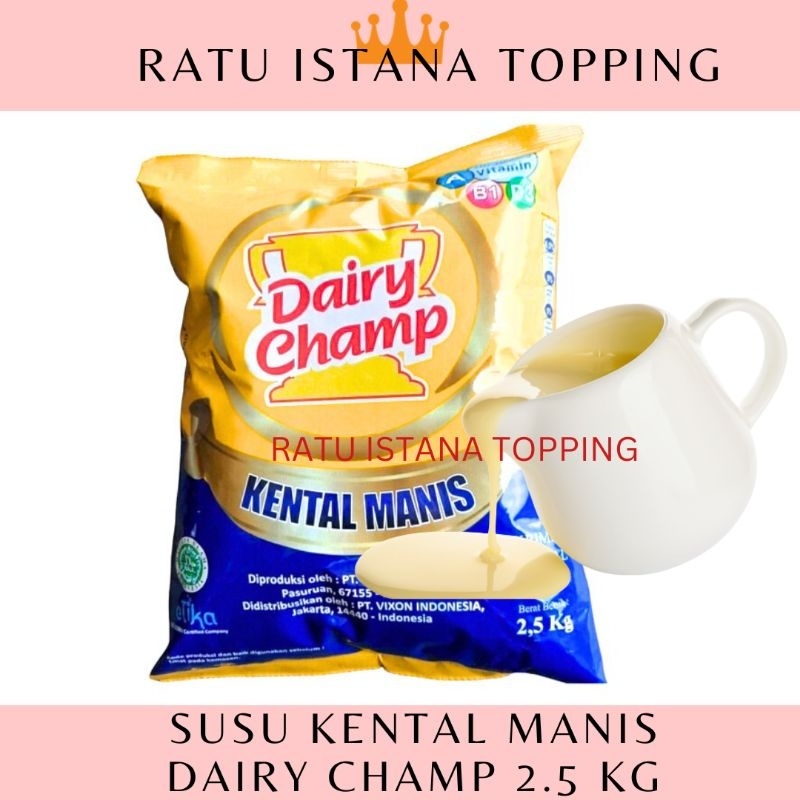 

Dairy Champ 2,5 Kg Susu Kental Manis Skm Pouch Kemasan Bantal Roti Bakar Martabak Diary Champs