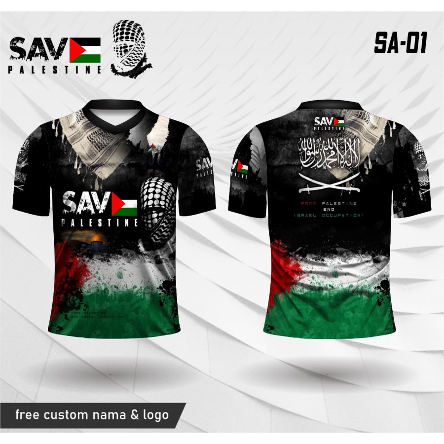 Jersey free palestine end israel occupation kaos palestina baju islami