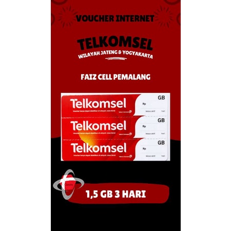 Voucher telkomsel 1,5gb 3 hari