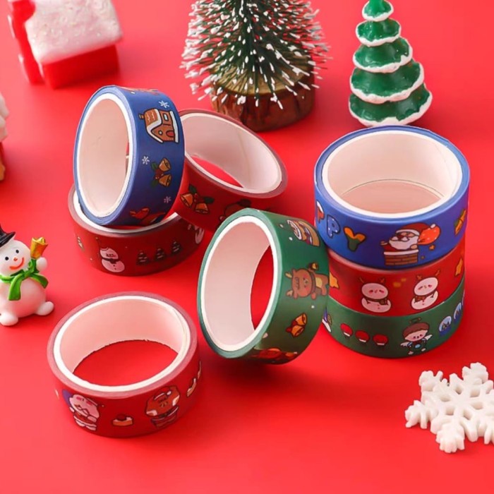 

GRATIS ONGKIR Washi Tape Selotip Natal Toples Christmas Isolasi Topples Kue Kering