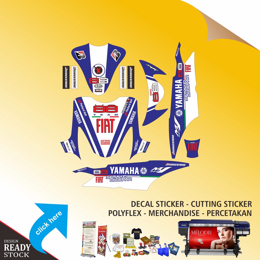 DECAL STICKER YAMAHA MIO SMILE FIAT BIRU