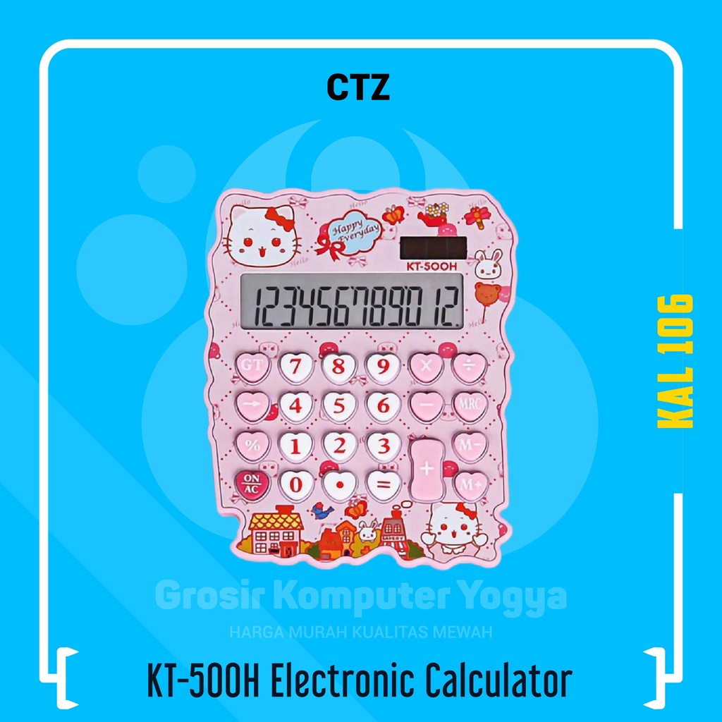 

CTZ KT-500H 12 Digit Mini Cartoon Solar Battery Kalkulator Elektronik