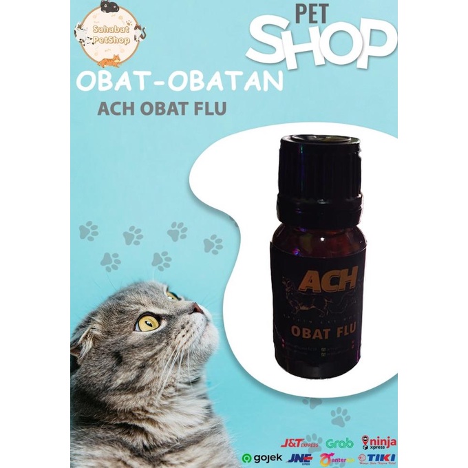 ACH Paket Obat Flu Kucing bersin, batuk untuk kucing dewasa dan kitten