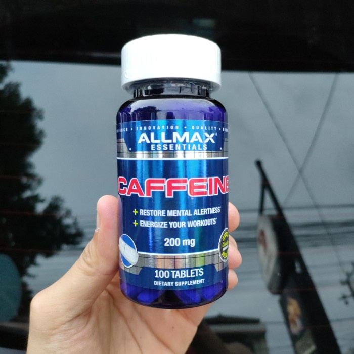 Caffeine 200mg 100 Tablet by AllMax Pil Kafein original pills