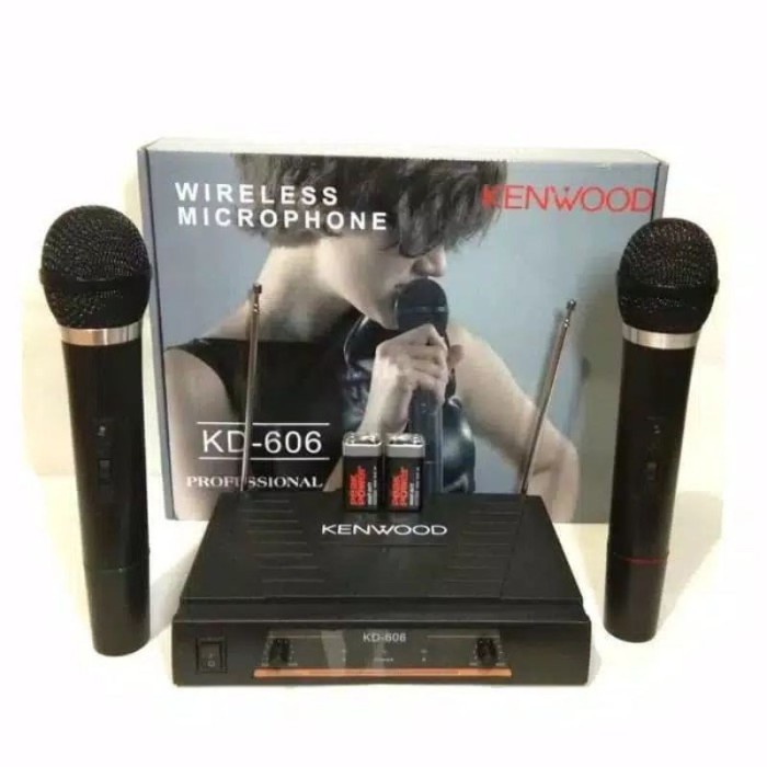 Mic Microphone Wireless KENWOOD KD 606 KD606 Double Mic Dynamic Vocal