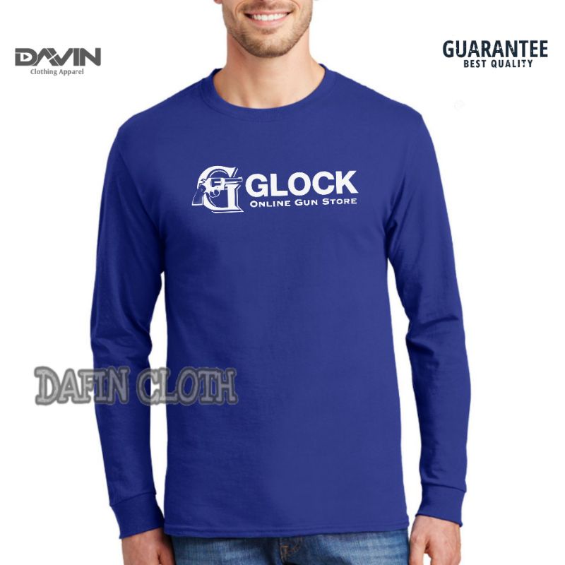 Kaos Pria Baju Tshirt Lengan Panjang Glock Gun