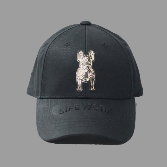 LIFEWORK SILVER RADOG IN BLACK CAP ORIGINAL TOPI PRIA WANITA BRANDED
