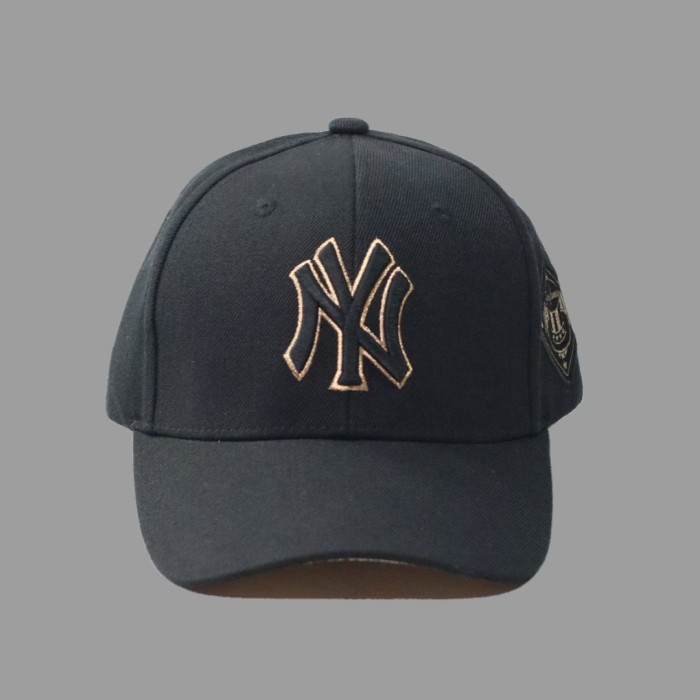 MLB NEW ERA NY BLACK GOLD LOGO IN BLACK ORIGINAL TOPI PRIA WANITA HYPE