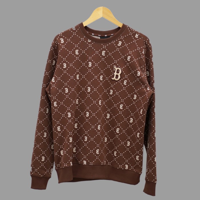 SWEATER MLB MONOGRAM BOSTON IN DARK BROWN ORIGINAL SWEATER UNISEX - S